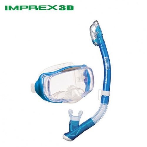 Комплект IMPREX 3D (маска+трубка), Синий / Прозрачный