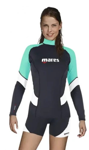 Лонгслив Mares Rash Guard Trilastic She Dives, для дайвинга, серфинга, плавания, фридайвинга, подводной охоты, купить в Санкт-Петербурге, магазин OKDIVE, оборудование для дайвинга и подводной охоты