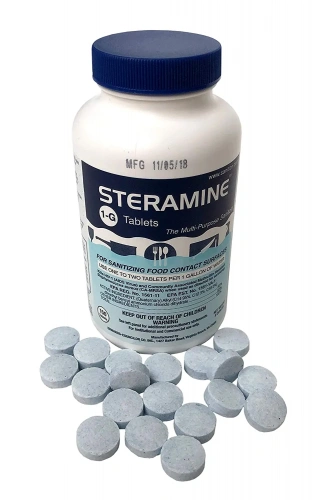Таблетки для дезинфекции Steramine, 150 штук, для дайвинга, серфинга, плавания, фридайвинга, подводной охоты, купить в Санкт-Петербурге, интернет магазин OKDIVE, оборудование для дайвинга СПб